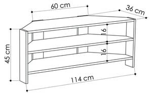 Fernsehschrank Dbarb Braun - Holzwerkstoff - 36 x 45 x 114 cm