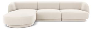 Ecksofa MILEY 4 Sitzplätze Hochglanz Beige