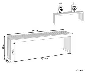 Gartenbank SULZANO 2-tlg Braun - Massivholz - 150 x 45 x 40 cm