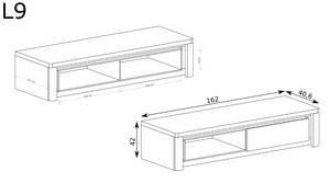 RTV-Schrank LAVINIO Braun - Weiß - Holzwerkstoff - 162 x 42 x 40 cm