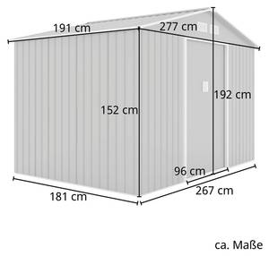 Gerätehaus S200 Metall Grau Grau - Metall - 191 x 192 x 277 cm