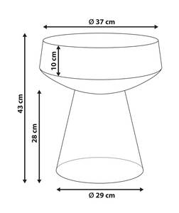 Beistelltisch LAGUNA Grau - Glas - 37 x 43 x 37 cm