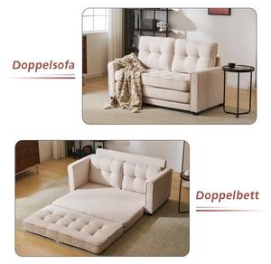 2-Sitzer Sofa Mercury Ⅷ Beige - Holzwerkstoff - Metall - Textil - Holzart/Dekor - Holz teilmassiv - 205 x 86 x 151 cm