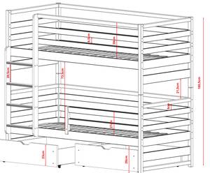 Etagenbett LOFT BB003 Weiß