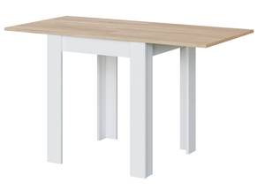 Table extensible Newark Blanc et Chêne Marron - Bois manufacturé - 67 x 79 x 67 cm