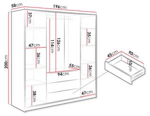 Kleiderschrank Bali Lux 4D Eiche