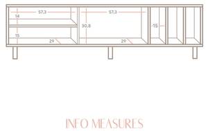 TV-Lowboard Gavina Massivholz - Holzart/Dekor - 170 x 45 x 35 cm