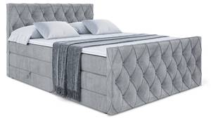 Boxspringbett AMAY KING Hellgrau - Breite: 140 cm