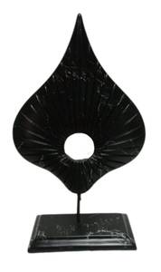 Skulptur Ellipse Schwarz Marmoroptik Schwarz - Kunststoff - Stein - 16 x 38 x 8 cm