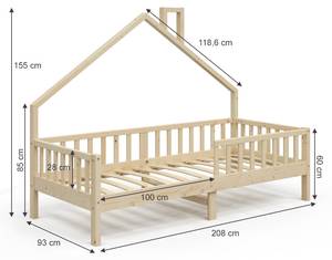 Kinderbett Noemi 200x90cm Natur Holz