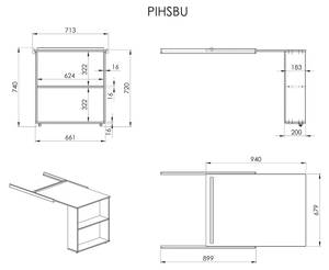 Schreibtisch Pino Grau