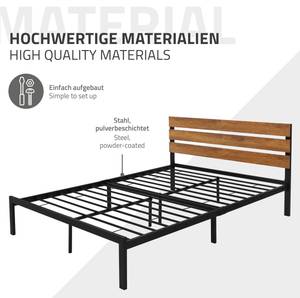 Metallbett mit Matratze 148 x 88 x 205 cm - Mit Lattenrost - Mit Lattenrost & Matratze