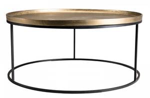 Table basse ronde aluminium doré Doré - Métal - 88 x 41 x 88 cm