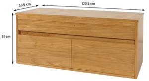 Teak-Waschbeckenunterschrank M71 Braun - Holzart/Dekor - Holz teilmassiv - 121 x 51 x 51 cm