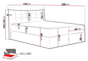 Boxspringbett Havana Dunkelgrün - Breite: 124 cm