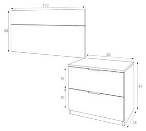 Tête du lit Dfarron Beige - En partie en bois massif - 45 x 95 x 150 cm