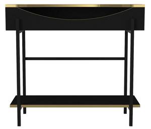 Table console MERIOVA Noir - Bois manufacturé - 29 x 80 x 90 cm