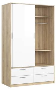 l' armoire Lisa Blanc - En partie en bois massif - 121 x 200 x 60 cm