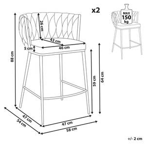 Tabouret de bar MILAN Noir - Vert - Vert clair