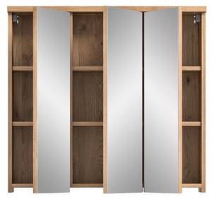 Armoire à miroir Grado Gris - En partie en bois massif - 80 x 75 x 20 cm