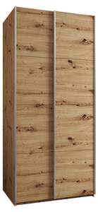 Armoire Lux 1 Imitation chêne - Argenté - Largeur : 110 cm