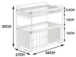 Korbauszug 40X27K Weiß - Tiefe: 27 cm