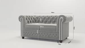 Sofa 2-Sitzer Karl Chesterfield Grau