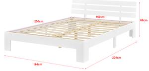 Holzbett Nivala mit Matratze Weiß - Breite: 164 cm