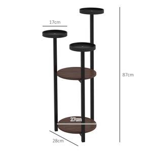 Blumenständer 845-992V00BN Braun - Massivholz - 28 x 87 x 28 cm