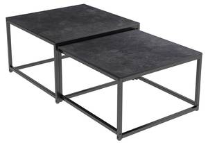 Lot de 2 Tables Basses Veritas Noir - Céramique - 65 x 40 x 65 cm