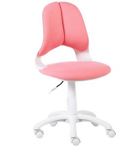 Chaise de bureau MARGUERITE Rose foncé - Blanc - Textile - 56 x 80 x 56 cm