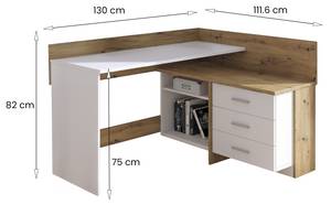 Bureau Dabdelhami Blanc - Bois manufacturé - 130 x 82 x 112 cm