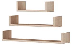 Wandregal-Set TRIO 3-teilig Braun - Holzwerkstoff - 80 x 12 x 18 cm