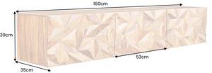 Lowboard ALPINE Braun - Gold - Massivholz - Holzart/Dekor - 160 x 30 x 35 cm