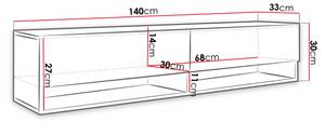 TV-Lowboard A140 mit RGB Beleuchtung Braun - Holzwerkstoff - 140 x 30 x 33 cm