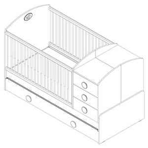 Lit bébé Blanc - Bois manufacturé - 89 x 112 x 183 cm