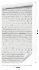 Papier Peint BRIQUE Motif 3D Effet Gris - Blanc - Papier - Textile - 53 x 1000 x 1000 cm