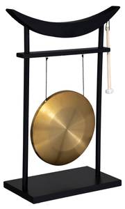 Chinesischer Gong, Dekoobjekt, 69,5 cm Schwarz - Metall - 24 x 70 x 48 cm