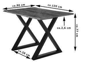 Esstisch LUBIN Akazie Dekor - Braun - 120 x 80 cm - Schwarz