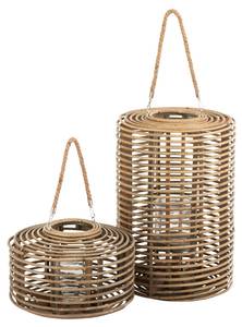 Laterne Papaya Braun - Rattan - 34 x 50 x 13 cm