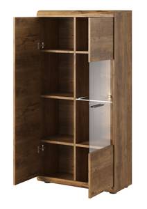 Armoire vitrine ELEN NISKA LED Marron - Bois manufacturé - Matière plastique - 80 x 158 x 37 cm