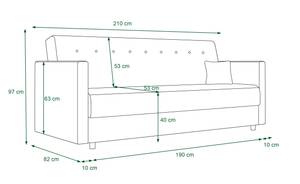 Sofa MARIBI Hellgrau - Weiß