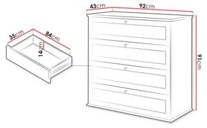 Kommode Gacoris Weiß - Holzwerkstoff - 92 x 91 x 43 cm