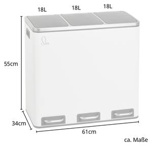 Mülleimer TM3X18 Weiß - Fassungsvermögen: 54 L