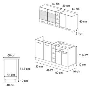 Singleküche R-Line 48962 Anthrazit - Eiche Sand Dekor - Tiefe: 46 cm