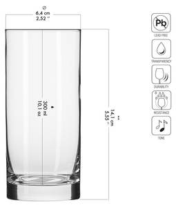 Krosno Balance Hohe Trinkgläser Glas - 7 x 15 x 7 cm