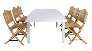 Marbella Ensemble table et chaises de Gris - Bois massif - 100 x 74 x 160 cm