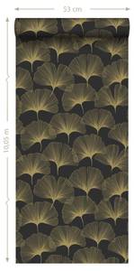 papier peint feuilles de ginkgo 7285 Noir - Fibres naturelles - Textile - 53 x 1005 x 1005 cm