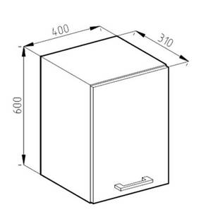 Hängeschrank R-Line 40cm Anthrazit Hoc Braun - Holzwerkstoff - 40 x 60 x 31 cm