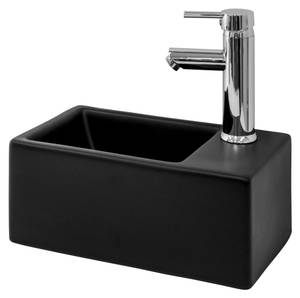 Vasque 355x205x125 cm noir Noir - Céramique - Métal - 21 x 13 x 36 cm